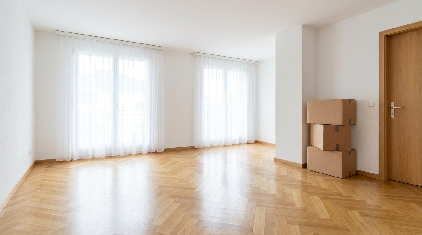 Frisch gereinigte, leere Wohnung nach der Umzugsreinigung