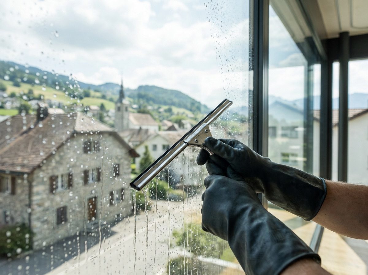 Fensterreinigung mit Abzieher – streifenfreies Fenster mit Aussicht